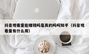 抖音观看量能赚钱吗是真的吗吗知乎（抖音观看量有什么用）