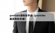 youtube涨粉丝平台（youtube最高粉丝主播）