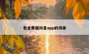 包含黄版抖音app的词条