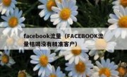 facebook流量（FACEBOOK流量枯竭没有精准客户）