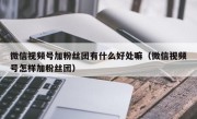 微信视频号加粉丝团有什么好处嘛（微信视频号怎样加粉丝团）