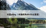 卡盟pubg（卡盟的为abc什么意思）