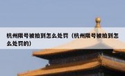 杭州限号被拍到怎么处罚（杭州限号被拍到怎么处罚的）