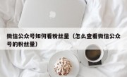 微信公众号如何看粉丝量（怎么查看微信公众号的粉丝量）