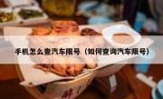 手机怎么查汽车限号（如何查询汽车限号）