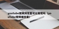 youtube视频浏览量可以变现吗（youtube视频播放量）