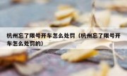 杭州忘了限号开车怎么处罚（杭州忘了限号开车怎么处罚的）