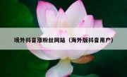 境外抖音涨粉丝网站（海外版抖音用户）