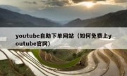 youtube自助下单网站（如何免费上youtube官网）