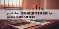 youtube一百万播放量等于多少钱（youtube4000万播放量）