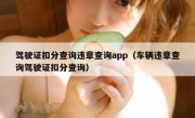 驾驶证扣分查询违章查询app（车辆违章查询驾驶证扣分查询）