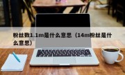 粉丝数1.1m是什么意思（14m粉丝是什么意思）