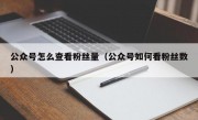 公众号怎么查看粉丝量（公众号如何看粉丝数）