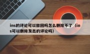 ins的评论可以撤回吗怎么删除不了（ins可以删除发出的评论吗）