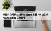 微信公众号粉丝增长数据在哪里看（微信公众号的粉丝数据在哪里看）