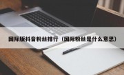 国际版抖音粉丝排行（国际粉丝是什么意思）