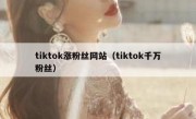 tiktok涨粉丝网站（tiktok千万粉丝）