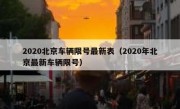 2020北京车辆限号最新表（2020年北京最新车辆限号）