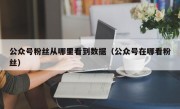 公众号粉丝从哪里看到数据（公众号在哪看粉丝）