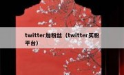 twitter加粉丝（twitter买粉平台）