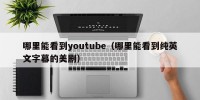 哪里能看到youtube（哪里能看到纯英文字幕的美剧）