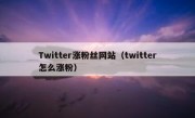 Twitter涨粉丝网站（twitter怎么涨粉）