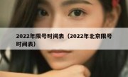 2022年限号时间表（2022年北京限号时间表）