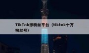 TikTok涨粉丝平台（tiktok十万粉丝号）