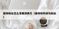 推特粉丝怎么发展到两万（推特如何成为粉丝）