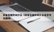 抖音在国外叫什么（抖音在国外叫什么名字中文翻译）