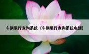 车辆限行查询系统（车辆限行查询系统电话）