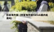 抖音海外版（抖音海外版tiktok国内能用吗）