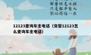 12123查询车主电话（交管12123怎么查询车主电话）