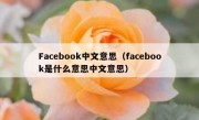 Facebook中文意思（facebook是什么意思中文意思）