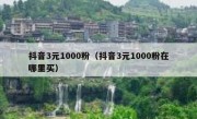 抖音3元1000粉（抖音3元1000粉在哪里买）