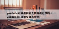 youtube可以看到别人的观看记录吗（youtube可以看见谁点赞吗）