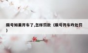 限号如果开车了,怎样罚款（限号开车咋处罚）