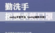 pubg卡盟平台（pubg辅助卡盟）