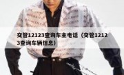 交管12123查询车主电话（交管12123查询车辆信息）