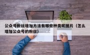 公众号粉丝增加方法有哪些种类呢图片（怎么增加公众号的粉丝）