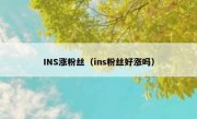 INS涨粉丝（ins粉丝好涨吗）