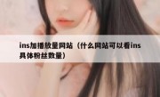 ins加播放量网站（什么网站可以看ins具体粉丝数量）