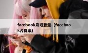 facebook刷观看量（facebook占有率）