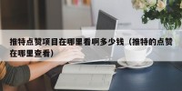 推特点赞项目在哪里看啊多少钱（推特的点赞在哪里查看）