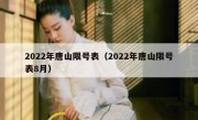 2022年唐山限号表（2022年唐山限号表8月）