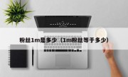 粉丝1m是多少（1m粉丝等于多少）