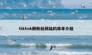 tiktok刷粉丝网站的简单介绍