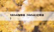 tiktok加粉丝（tiktok1亿粉丝）