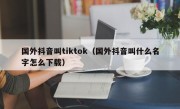 国外抖音叫tiktok（国外抖音叫什么名字怎么下载）