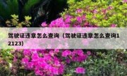 驾驶证违章怎么查询（驾驶证违章怎么查询12123）